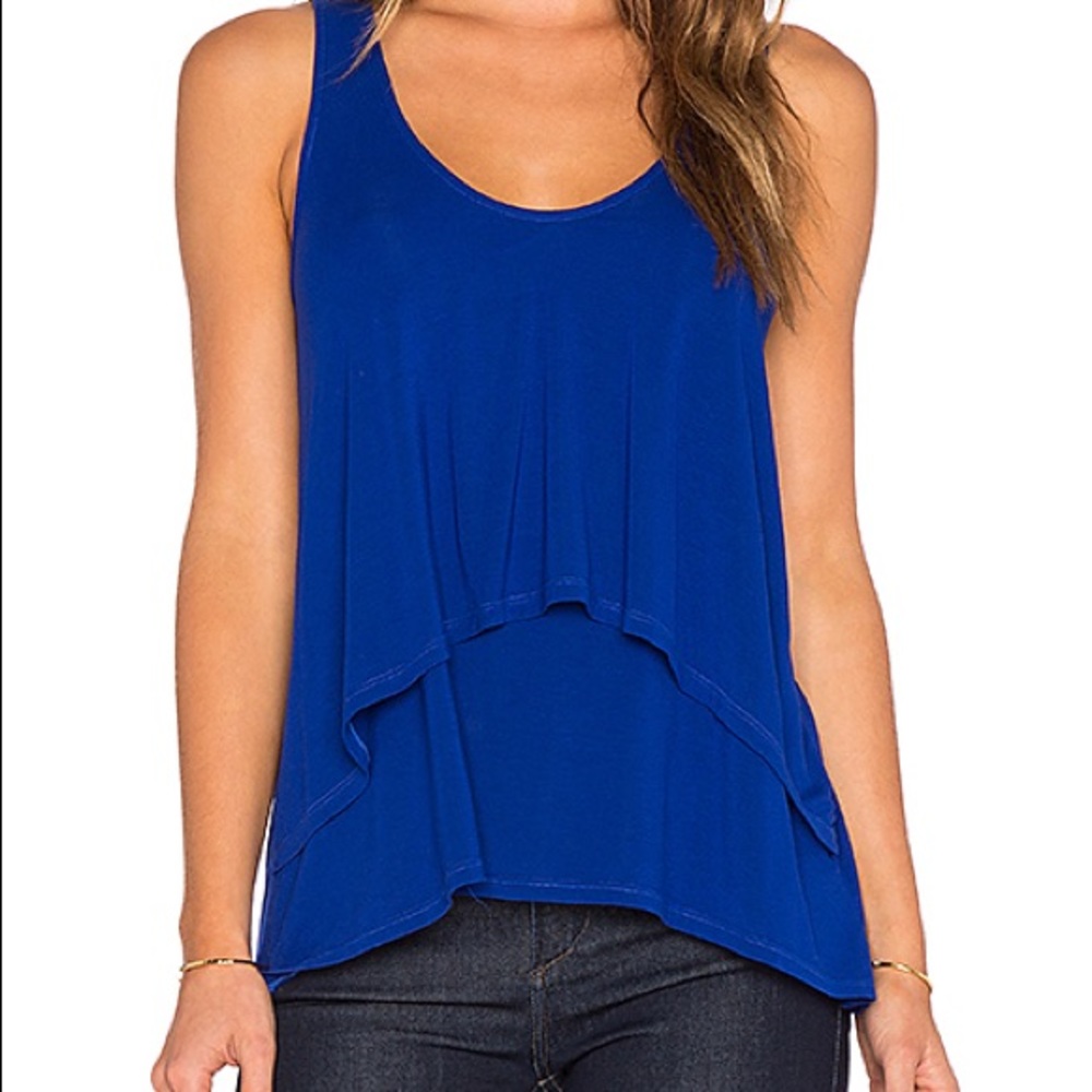 Michael Stars OS royal blue tiered tank